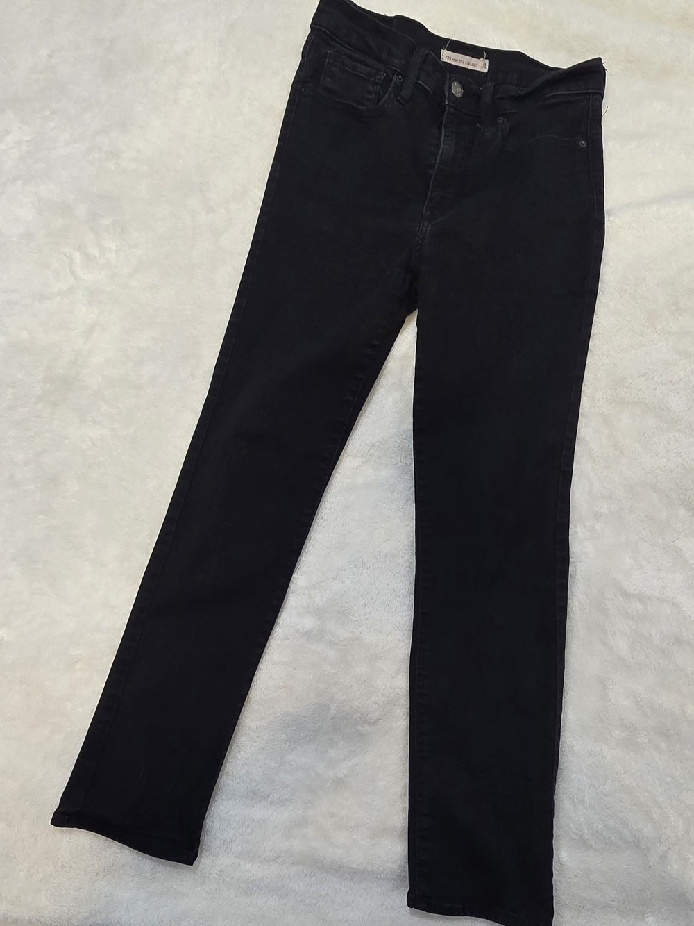 Levi's 724 High Rise Straight Jeans Black Size 28 Water<Less (W28)